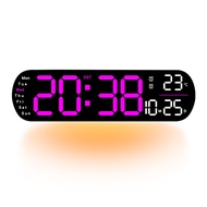 【Steel Harbor】 Large Screen Digital Wall Clock Home Wall Clock Decoration Adjustable Brightness Bedr