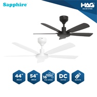 SAPPHIRE FM-1191S/1193S 44"/54" Inch 5 Blades 16 Speed DC Ceiling Fan  + Remote