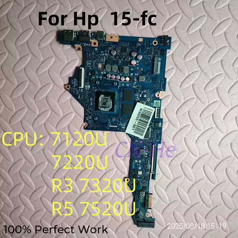 For Hp 15-fc0093dx 15-fc0000 15-FC Laptop Motherboard CPU: 7120U 7220U R3 7320U R5 7520U DA00PDMB8E0