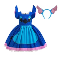 แรงบันดาลใจจาก Disney ภาพยนตร์ Lilo & Stitch คอสเพลย์ชุดแฟนซีวันเกิด Party Frock สาว Purim การทดลอง