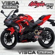 Stiker Striping Ninja 250 FI 2018 Full Body Variasi Black Edition