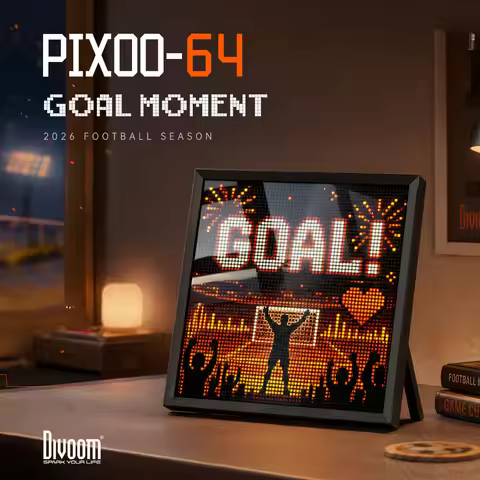 Divoom Pixoo 64 Digital Photo Frame with 64*64 Pixel Art LED Picture Electronic Display Board,Neon L