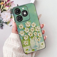 สำหรับ Itel A70เคส A665L หรูหราฝาปิดพิมพ์ลายผีเสื้อดอกไม้เคสโทรศัพท์ซิลิโคนนิ่มสำหรับ Itel A70ถุงปกห