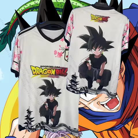 Japan Anime Dragon Ball Son Goku Football Jersey Men's Cosplay Print T-shirt Special EditionChildren