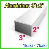 Aluminium Hollow 3"x2" 1kaki - 7kaki (1.2mm)