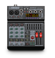 BOMGE 06A Mixer Audio 6 Channel profesional dengan 99 DSP EQ fungsi Bluetooth 48V bebas studio penta