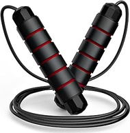 Jump Rope, Tangle-Free Rapid Speed Jumping Rope Cable with Ball Bearings for Women, Men, and Kids, Adjustable Steel Jump Rope Workout with Foam Handles for Fitness, Home Exercise &amp; Slim Body
