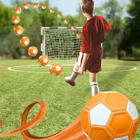 Size 3/4/5 Curve Soccer Ball Curve Lines Orange Youth Football Football Trainin Sport Match Football