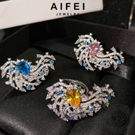 AIFEI JEWELRY Perempuan Cincin Ring Original Korean Accessories Perak Sapphire For Silver Flowers 925 Sterling Women 純銀戒指 Adjustable Creative R1924