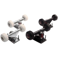 2 Sets Skate Board Wheels Aluminum Alloy Skateboard Trucks Rubber Four-Wheel Longboard Parts Mini Cr