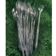 21.5cm Reuseable Plastic Mixing Stick Transparent Spoon Coffee Spoon Plastic Drink Stirrers Plastic 