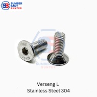 M6x15 Verseng L Stainless - Countersunk Hex Socket SS304 6x15