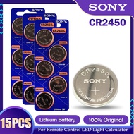 Sony CR2450 CR2450 แบตเตอรี่ลิเธียม 3V ใช้สําหรับนาฬิการถยนต์และกุญแจรีโมท (1 แผง 5 ชิ้น)