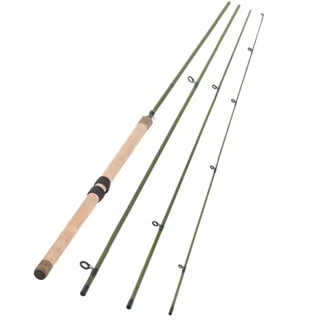 13FT 4 PIECES CARBON FIBER SECTIONS CENTERPIN FLOAT FISHING ROD WOODEN HANDLE STEELHEAD FISHING LIGH