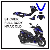 Decal NMAX OLD Full Body Sticker NMAX Lama Motif Garis Hitam Biru