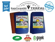 Terpal A3 4 Meter x 6 Meter Plastik Biru Oranye Cap Gajah/Terpal Kolam Ikan Tebal Kuat/Terpal Anti A