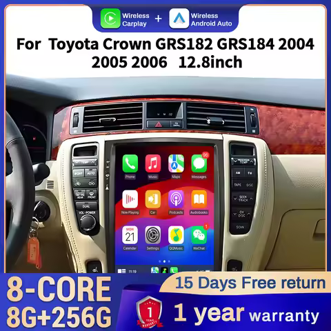 12.8 inch Car Radio For Toyota Crown GRS182 GRS184 2004 2005 2006 4G Head Unit Wireless Bluetooth Ca