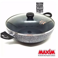 Maxim Wok Wok Wok 30cm | Non-stick Marble Ceramic Frying Pan+30Cm Glass Lid Special BATAM