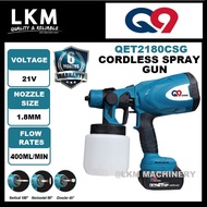 Q9 21V Cordless Spray Gun | 800W & 800ml Electric Paint Sprayer | QET2180CSG QNINE