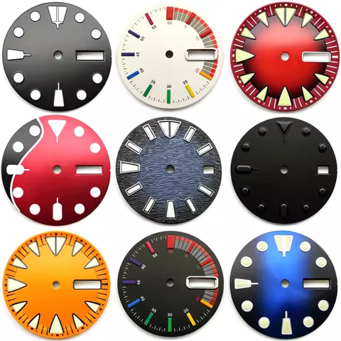 Multiple Styles 28.5mm SKX007 Turtle Monster Watch Dial Dive Green Lume No Logo For Seiko NH35 NH36 
