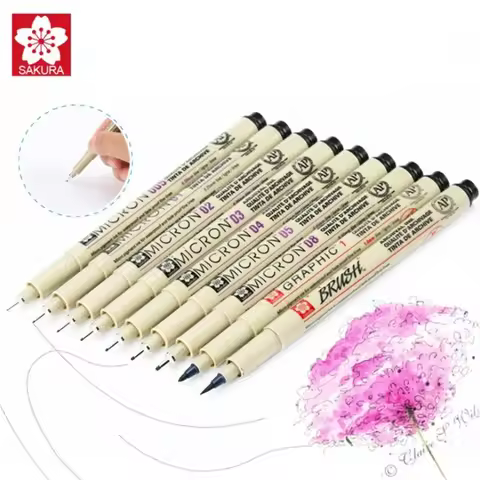 SAKURA/Sipa Pigma Micron Pen Needle Drawing Pen 003 005 01 02 03 04 05 08 10 12 1 2 Brush Pen Waterp