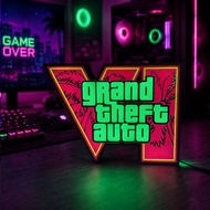 GTA6 ARGB LED Neon Light, USB Gaming Atmosphere Lamp for PC Gaming Setup, Remote Control, 2 Sizes & 