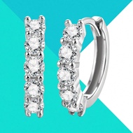 ต่างหู 925 เงินแท้ 3 มม.สีดี moissanite ชุบทองคำขาว 18K เครื่องประดับคุณภาพสูงประกายสดใส สำหรับผู้หญ