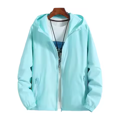 Women Basic Jackets 2026 Summer Causal Solid Thin Windbreaker Woman Hooded Coats Zipper Lightweight 