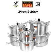 Global Eagle Outer Lid Pan 24cm 26cm/ Aluminum lid pan/ cooking pan/ boiling pan 2 handle pan cookin