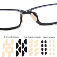 แผ่นรองจมูก EVA แบบกาวแผ่นแก้วติดจมูก4คู่แผ่นปิดจมูกบางๆสีขาวกันลื่นอุปกรณ์เสริมแว่นตาแว่นตา