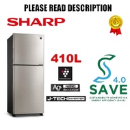 [SAVE 4.0] Sharp SJ4122MSS  410L 2 Door Fridge J-Tech Inverter Refrigerator