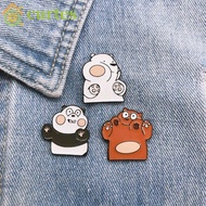 CURTES We Bare Bears Badge Coat Hat Kid Classic Character Jewelry Accessories Gift For Women Three Bear Enamel Brooch