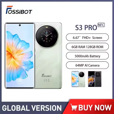 FOSSIBOT S3 PRO Smartphone 6.67 Inch AMOLED Display Helio G85 6GB+128GB Mobile Phone Android 14 5000