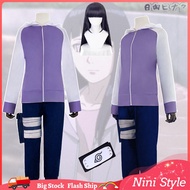 Anime Hyuga Hinata Cosplay Costume For Adult Women Girls Hoodie Jacket Pants Purple Wig Headband Suit Ninja Woman Carnival Party Costumes Full Set Props