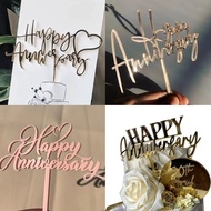 Acrylic CAKE TOPPER HAPPY ANNIVERSARY CAKE Decoration ANNIVERSARY Decoration BUCKET BOUQUET Flower G