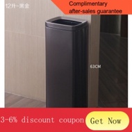 YQ52 20L30L Commercial Trash Can plus-Sized Capacity High Square without Cover Direct Cast Stainless Steel Hotel Toil00