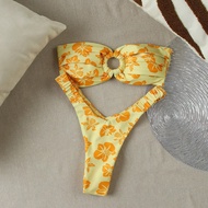 ชุดบิกินี่พิมพ์ลายดอกไม้ Ruched ของ Polovedo Official