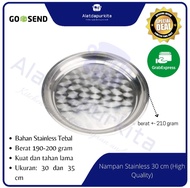 Nampan Bulat Stainless Stell / Baki Piring Nasi Kebuli / Tray Nampan Baki Stenlis