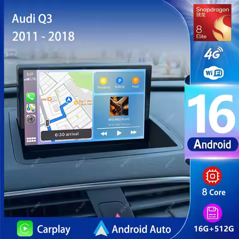 Android 16 Carplay Auto 2K Screen Car Radio Multimedia Player For Audi Q3 1 8U 2011 - 2018 DSP 2din 
