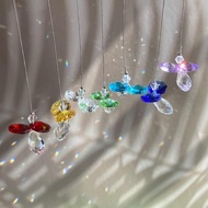 7pcs Mini Angel Suncatcher Crystal Glass Prisms Chakra Rainbow Maker Octagon Pendant Hanging Ornamen