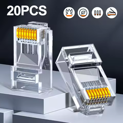 Rj45 Cat5 Cat5e Pass Through Connector Network Unshielded 8P8C Modular Pass Through Plug for Etherne