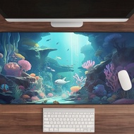 Underwater Desk Mat | Ocean Life Mat | Fish &amp; Coral Design | Aquatic Desk Decor | Gaming Mouse Pad | Nautical Desk Mat | Large Mouse Pad