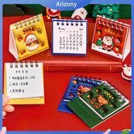 《penstok》 New Year Calendar Small Desk Calendar 2023-2024 Mini Christmas Cartoon Desk Calendar Monthly Schedule Planner Portable New Year Desktop Calendar Southeast Asian Buyer
