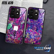 HP MV268 CASE ITEL A70hp - ITEL A70 GLASS SOFTCASE - Latest ITEL A70 CASING Abstract Motif Phone Pro