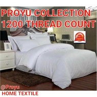 "Proyu" 100% COTTON 1200TC 7 IN 1 HOTEL STYLE CADAR Fitted Bedsheet With Comforter (Queen/King)
