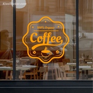 Sticker Cutting Quote Cafe QC-20 100% Organic Coffee