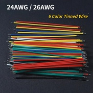 120PCS Electronic Wire 24AWG 26AWG 6 Color Tinned Wire Breadboard PCB Solder Cable Jumper Wires DIY 