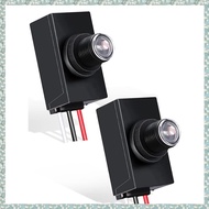 (SZHA) 2 PCS Dusk to Dawn Sensor Black Photocell Light Sensor for Outdoor Lighting 120-277V Photoele