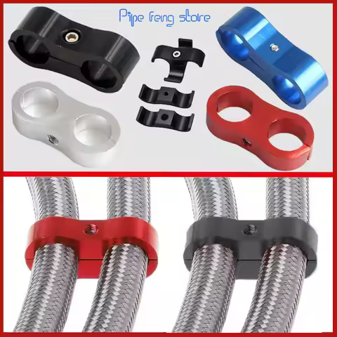 Universal Aluminum Anodized AN4 AN6 AN8 AN10 Braided Rubber Hose Clamp Line Separator Kit Billet Oil