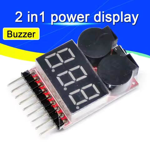 For 1S/2s/3s/4s/5s/6s/7s/8s Low Voltage Buzzer Alarm Lipo Battery Voltage Indicator Tester 3.7v 7.4v